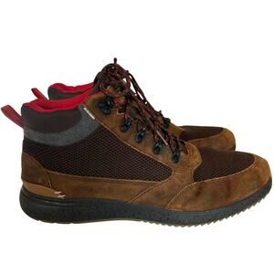 TOMS Men's Skully Brown Distressed Leather Waterproof Boots 13 Hiking Camping